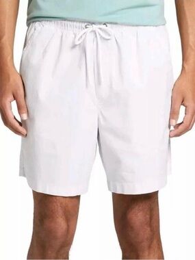 VRST Men's 7" Drawstring Closure Cotton Blend‎ White Easy Shorts Sz L NWT
